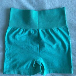 Blue Pchee Bum Ribbed Shorts with Scrunch Butt